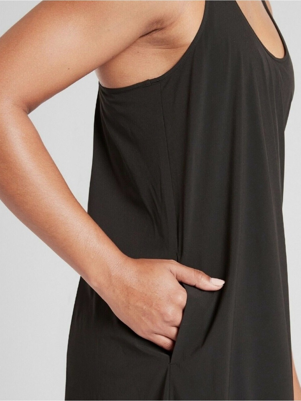 Black Racerback High-Low Swing Dress - Picture 3 of 8